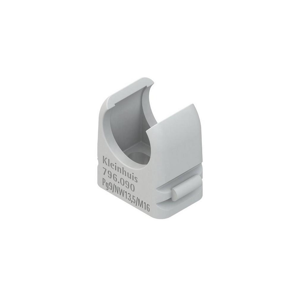 Kleinhuis 796.130, RO-CLIP-Rohrschelle, Pg 13,5, M20, für Kabel-Ø 20-21 mm, Kunststoff PP, RAL 7035, lichtgrau