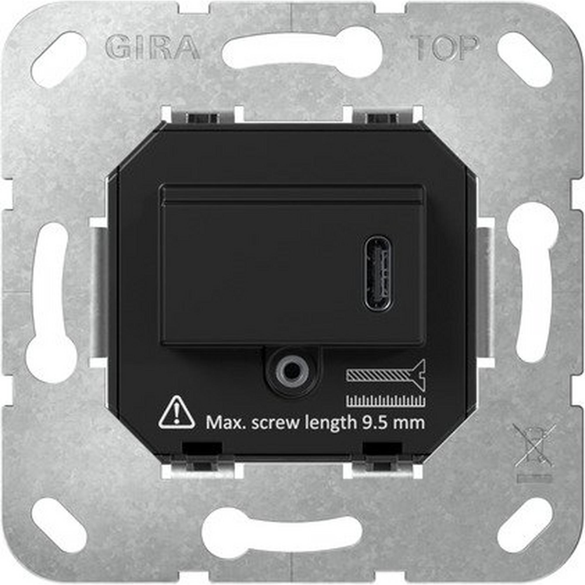 Gira 236300, USB-Spannungsvers. PD 1f Typ C 65 W Einsatz Schwarz