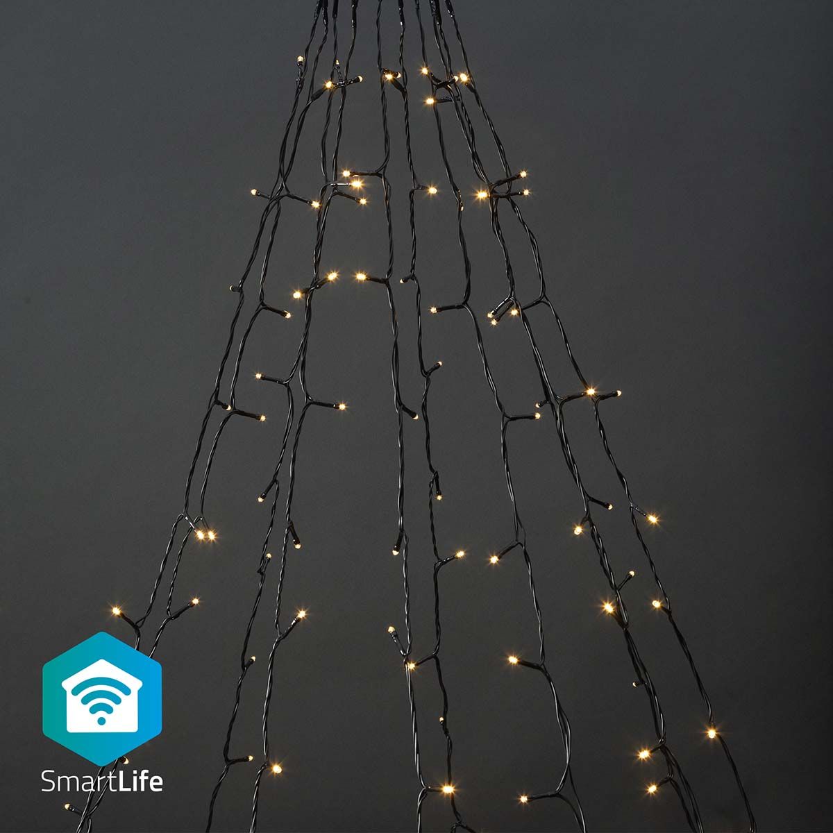 NEDIS SmartLife Weihnachtsbeleuchtung Baum | Wi-Fi | Warmweiss | 200 LED's | 20.0 m | 10 x 2 m | Android™ / IOS