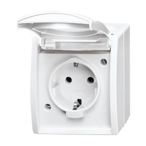 Busch-Jaeger SCHUKO® Steckdose mit Klappdeckel 16 A weiß - ocean® mit Klappdeckel