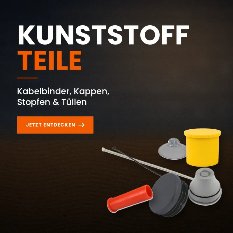Kunststoffteile: Kabelbinder, Schellen und Schutzkappen